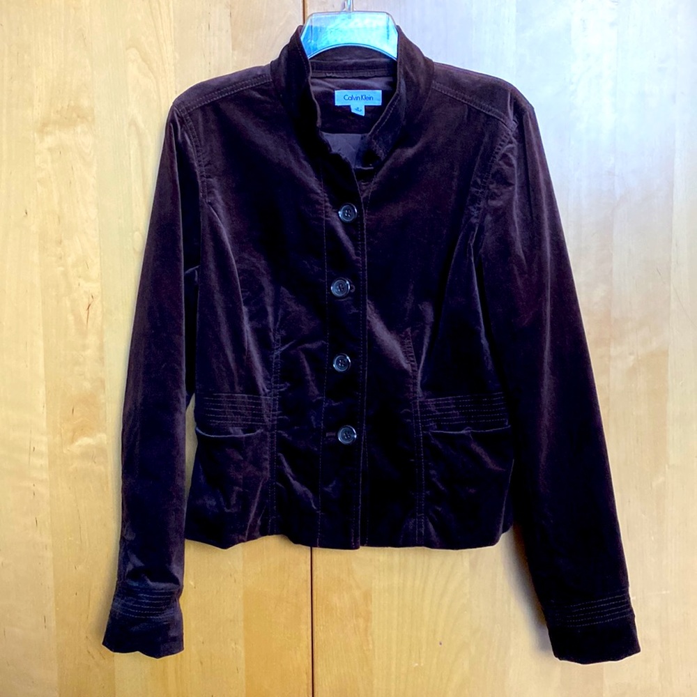 Calvin Klein brown velvet jacket